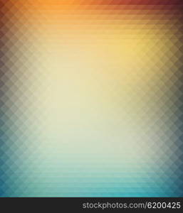 Abstract geometric background with orange, blue and yellow triangles. illustration Summer sunny design.