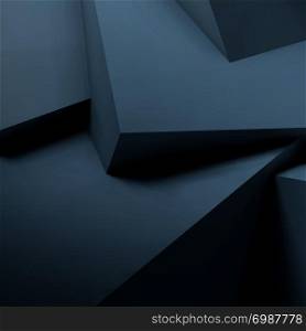 Abstract geometric background with realistic overlapping black cubes