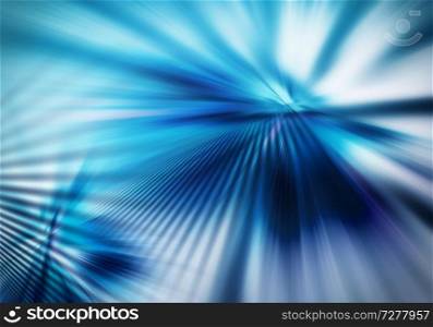 abstract geometric background with straight divergent beams of light lines in blue colour. abstract background with straight rays of spreading light in blue colour