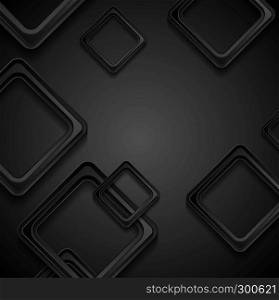 Abstract geometric black background with squares