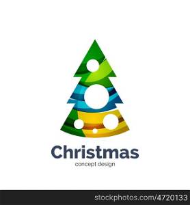 abstract geometric Christmas tree icon. abstract geometric Christmas tree icon. New Year concept created with waves