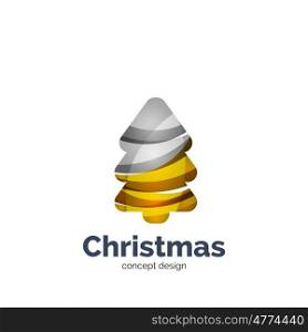 abstract geometric Christmas tree icon. abstract geometric Christmas tree icon. New Year concept created with waves