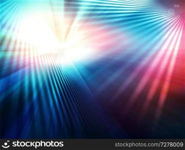 abstract geometric coloured background of lined inclined planes illuminated with white light. abstract geometric background of intersected planes with divergent bundles of straight colourful rays of light