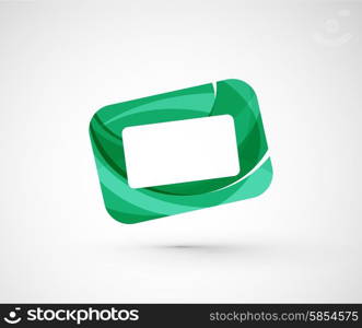 Abstract geometric company logo frame, screen. Vector illustration of universal shape concept made of various wave overlapping elements