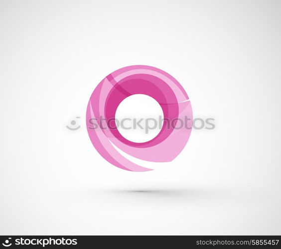 Abstract geometric company logo ring, circle. Vector illustration of universal shape concept made of various wave overlapping elements