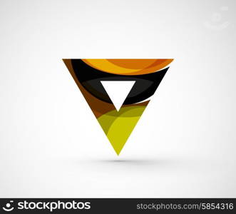 Abstract geometric company logo triangle, arrow. Vector illustration of universal shape concept made of various wave overlapping elements