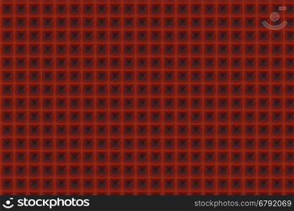 Abstract geometric pattern of red pyramids, 3D rendering
