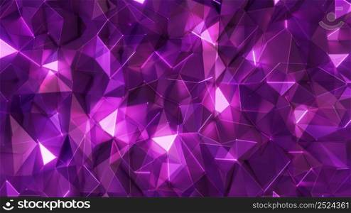 Abstract geometric pattern purple background triangular polygon background brings new popularity and creative and advertising trends. 3D rendering.