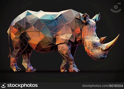 abstract geometric rhinoceros concept created by generative AI