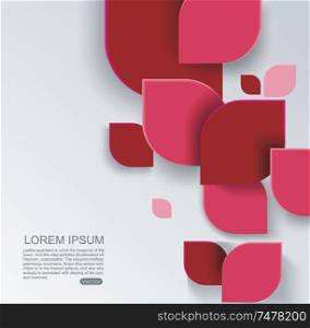 Abstract geometric shape from pink bricks, regtangles, vector background.