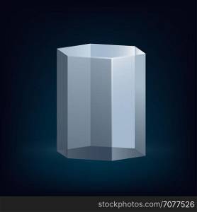 Abstract glass crystal low poly design set. Vector illustration.