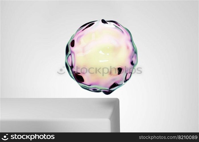 Abstract glass figure twisted round shape. Holographic clear sculpture in curve wavy smooth forms, acrylic or plastic composition, transparent glossy object isolated on blue background, 3d render. Abstract glass figure twisted round shape. Holographic clear sculpture in curve wavy smooth forms, acrylic or plastic composition, transparent glossy object isolated on blue background, 3d render.
