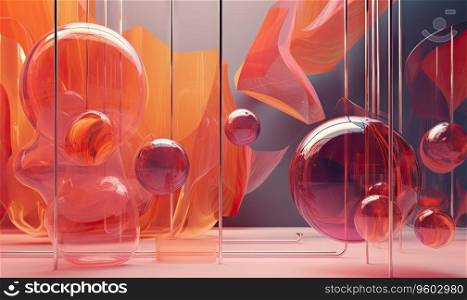 Abstract glass morphism design with vibrant colors. Futuristic design. Created with generative AI tools. Abstract glass morphism design with vibrant colors. Created by AI tools