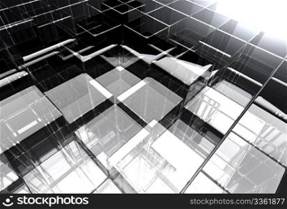abstract glass structure - architectural design