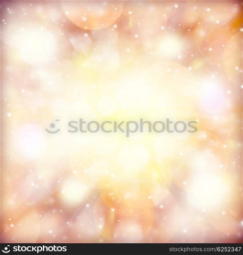 Abstract glowing background, pink and beige lights, soft focus, blur effect, Christmas greeting card, beautiful festive ornament