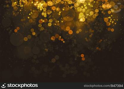 Abstract gold bokeh with particles background design illustration
