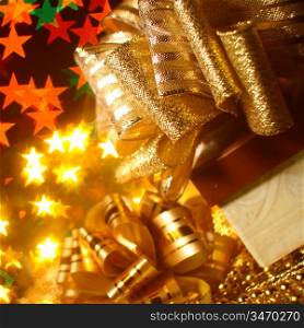 Abstract gold christmas wrapping