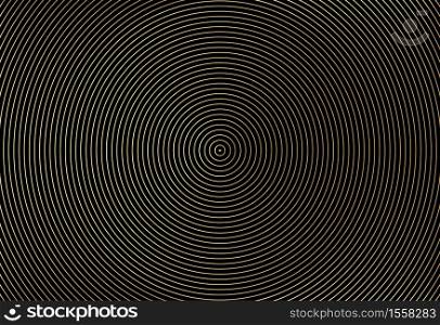 Abstract gold color circle vector background. Modern graphic template. Circles going to the center. Monochrome graphic.