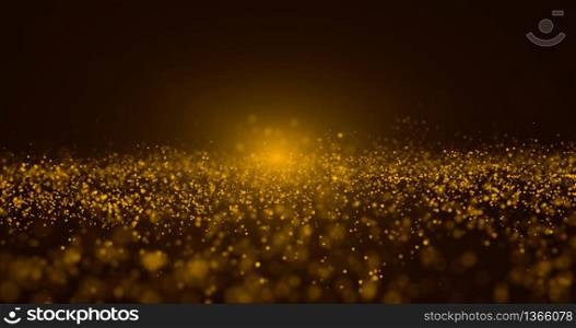 Abstract Gold Particle and gold bokeh background