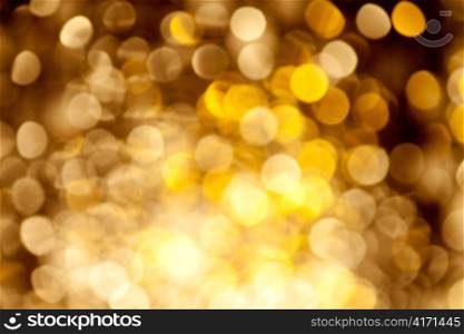 Abstract golden blurred lights christmas background