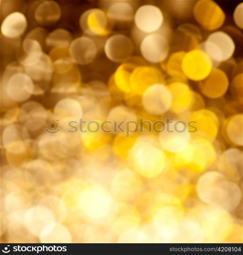 Abstract golden blurred lights christmas background
