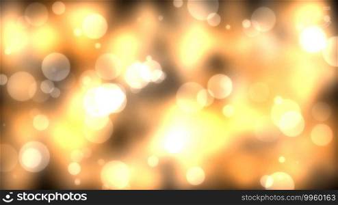 Abstract golden glittering bokeh lights on full frame background.