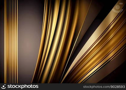 Abstract golden smooth stripe lines background. Generative AI. High quality illustration. Abstract golden smooth stripe lines background. Generative AI