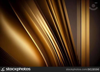 Abstract golden smooth stripe lines background. Generative AI. High quality illustration. Abstract golden smooth stripe lines background. Generative AI