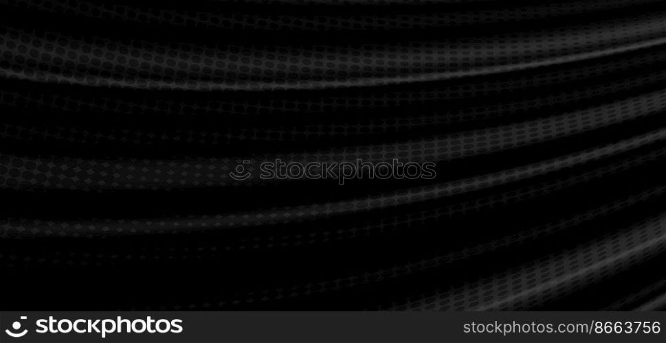 Abstract gradient black line pattern space with halftone decoration artwork. With black tone and gray colors design background. Vector