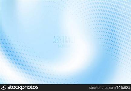 Abstract gradient blue wavy stripe line pattern with halftone template. Decorate for ad, poster, cover design. illustration vector
