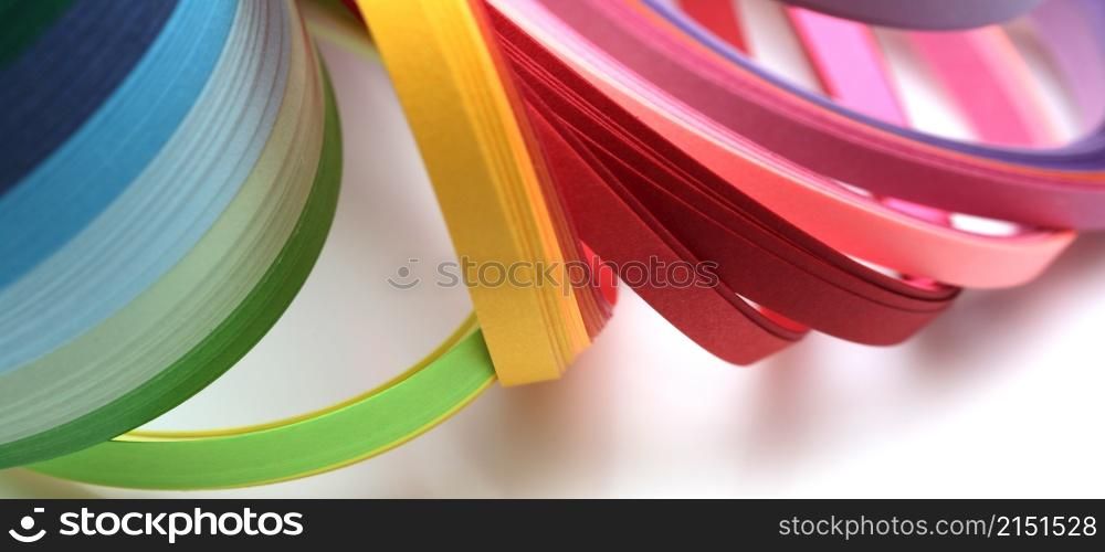Abstract gradient rainbow strip paper horizontal long background.