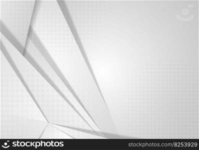 Abstract gradient white and gray design of futuristic template artwork. Overlapping design decoration background. Vector