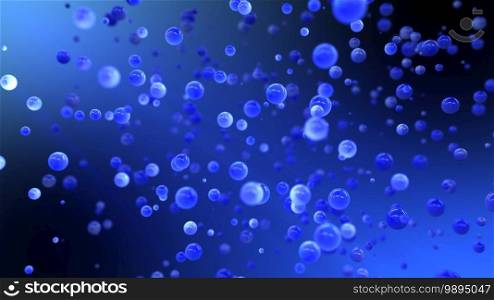 Abstract Graduated Blue Background With Floating Balls