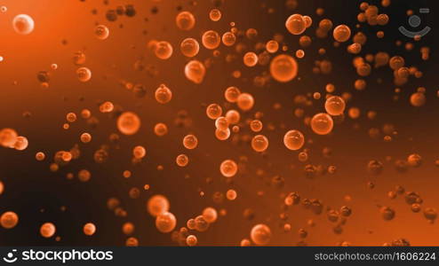 Abstract Graduated Orange Background With Floating Balls