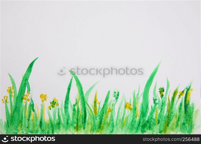 Abstract grass watercolor background texture