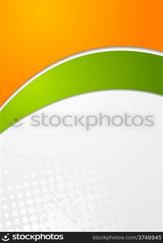 Abstract green and orange wavy design