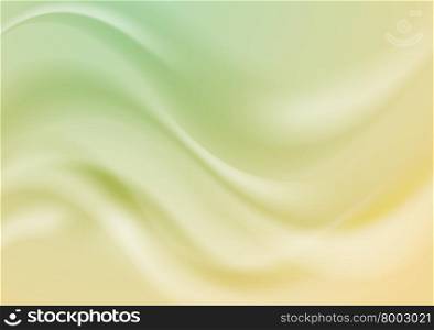 Abstract green and yellow wavy shiny background. Abstract green and yellow light colors wavy background. Iridescent effect smooth blurred design