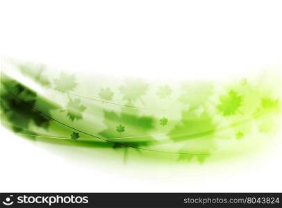 Abstract green blurred waves with summer leaves. Abstract green blurred waves with summer leaves. Earth Day ecology background