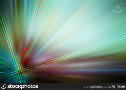abstract green color background with motion ray technology