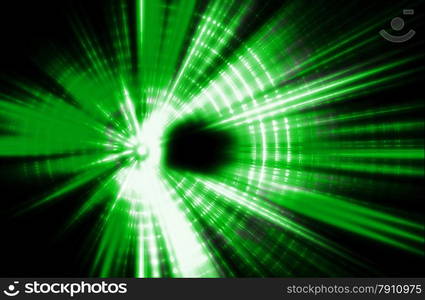 abstract green color background with motion ray technology