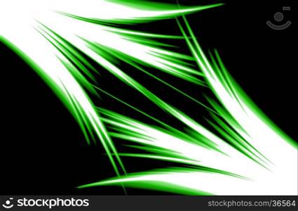 abstract green color with motion blur on black background