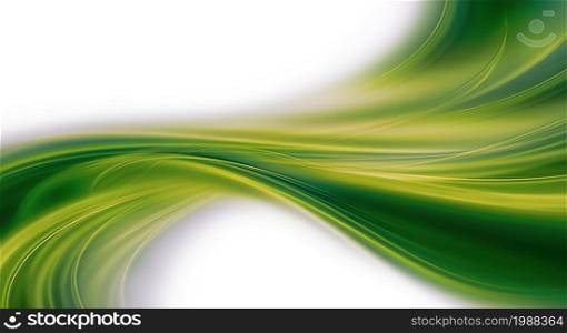Abstract Green Design Background with Smooth Wavy Lines