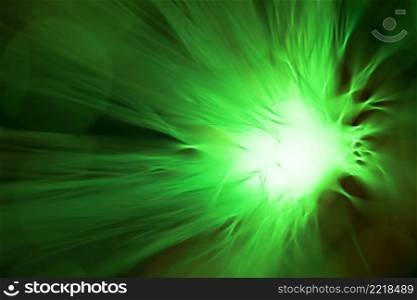 abstract green flower by optical fibers