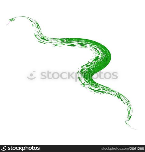 Abstract Green Snake Isolated on White Background.. Abstract Green Snake Isolated on White Background