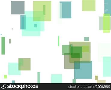 Abstract green squares illustration background. Abstract minimalist green illustration with squares useful as a background