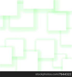 Abstract Green Squares Isolated on White Background.. Squares