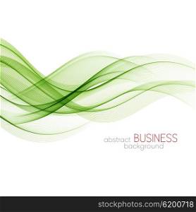 Abstract green wavy lines. Colorful background. Green smoke