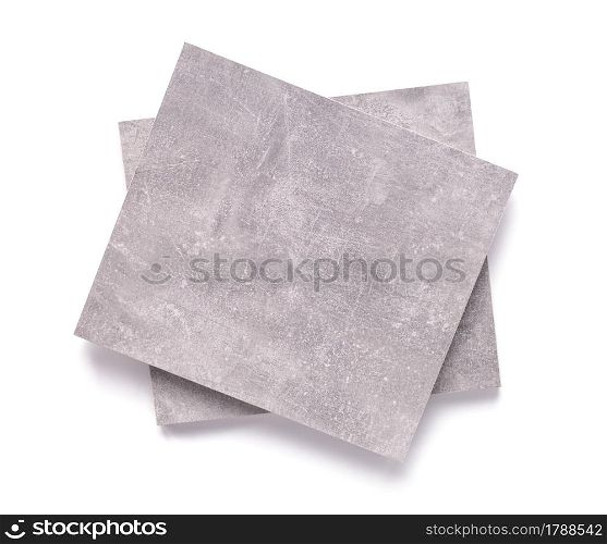 Abstract grey background texture isolated on white. Gray piece of chipboard isolate at white background
