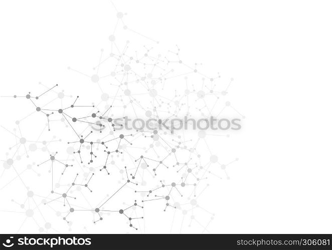 Abstract grey DNA molecular structure background. Medical design. Abstract grey DNA molecular structure background