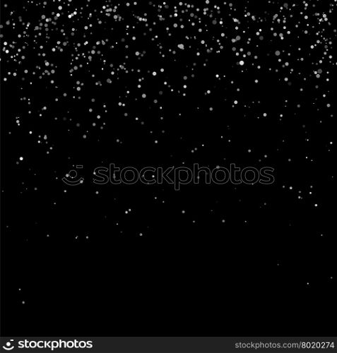 Abstract Grey Parts.. Grey Confetti Isolated on Black Background. Abstract Grey Parts.